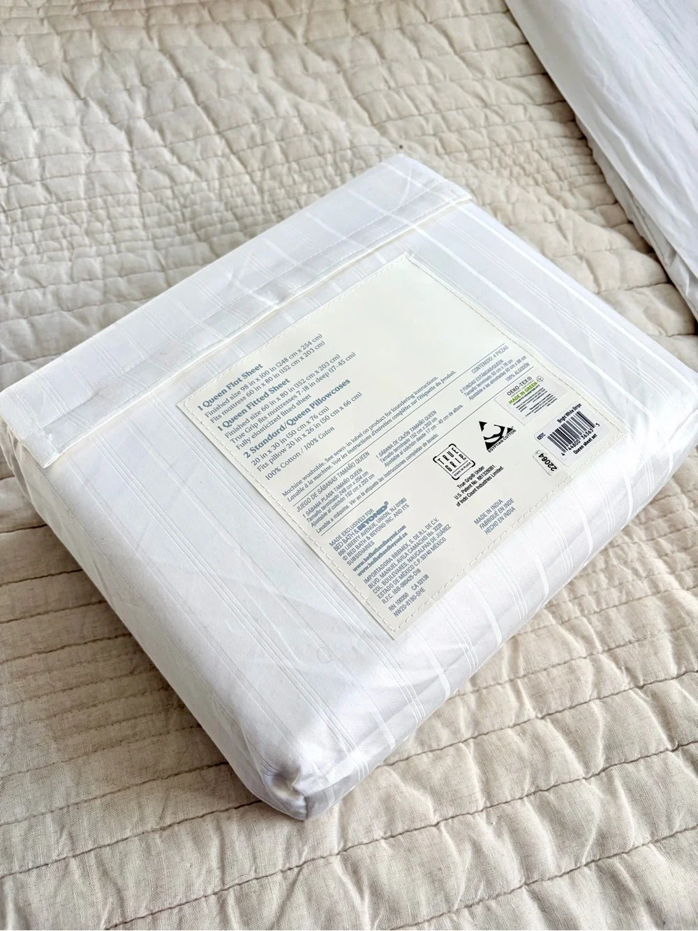 BB&B Nestwell 625 Thread Count Egyptian Cotton Sateen Queen Sheet Set